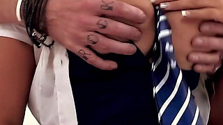 Blonde Big Tits PAWG Babe Brooklyn Blue in Naughty School Girl Role Play