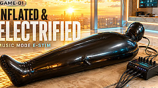 Wife Punishes Her Slave in Full-body-inflate Latex Bag - Estim - Restricted Breathing - Bagged