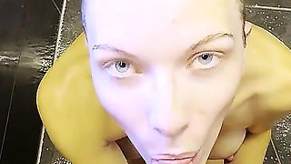 German Slim Step-sister with Big Tits Caught in Shower and Seduce to Fuck