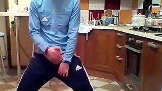 Cumming in my New Kitchen with my Big Cock