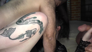 Chubby Slut From the UK Fucking with a Group of Hard Cocks