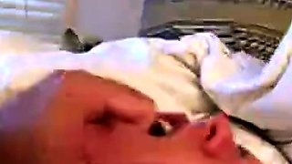 Bitch gives wam blowjob and handjob in pov scene