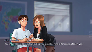 Miss bissette teaches Anon French kiss - summer time saga gameplay