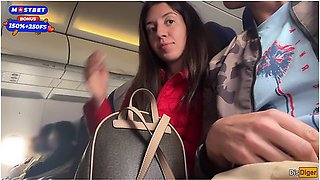 Katty West In Risky Public Jerking Off On A Plane Full Of People - Public Dick Flashing