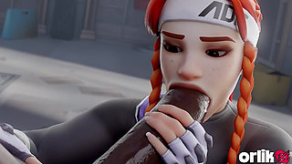 Brigitte's First Date Gone Wrong - Big Black Dick Anal & Creampie Overwatch 3D Animation