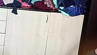 Amateur Woman Has Fun Trying on Clothes and Cutting Them