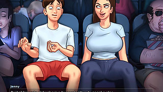 Perverted landlady ties up tenant without him being able to escape in bed and fucks him until his balls are dry - summertime saga