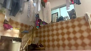 Stepmom caught in the yard doing the cleaning (likes to be watched)