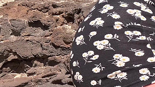 POV No Panties Under Short Dress on the Public Beach