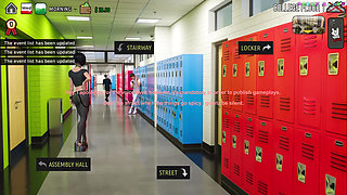 MILFs of Sunville by L7team - Sexy Teacher Has a Library Encounter, Creampie Between the Book 76
