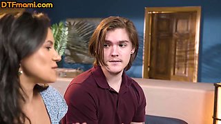 Stunning MILFs sharing cock in 3some