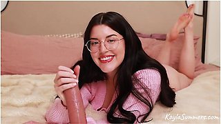 Girlfriend Helps You Cum On Her Glasses - Joi - Kayla Summers - Full Video