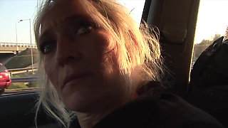 Blonde mature gets doggystyled outdoors