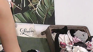 Hot Sexy Long Legs Big Tits Redhead Comes for a Fashion and Lingerie Try on Haul Turns Into Softcore Erotic No Panties Show