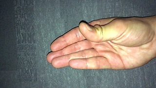 Hands Close up, Palms Close up, Cumshot on Both Hands