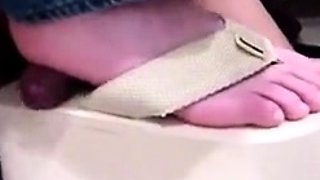 Fucking white platform flip flops