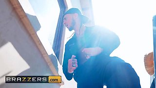 BRAZZERS - Ultra-kinky Kayley Gunner Plays Both Sides And Completes Up Drool-Roasted By 2 Hard-core Dudes