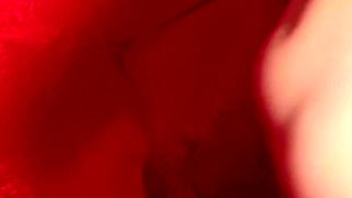 Sexy succubus plays with big dildo
