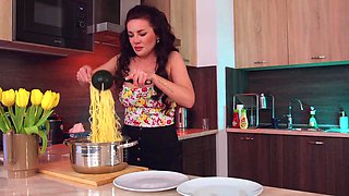 Luna Roulette in Hot MILF Threesome with Italian Husband and His Friend