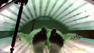 Czech Solarium 137: Silicone MILF Bares All in Solarium