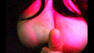 Chubby Hotwife with huge tits watching hentai while playing with a BBC dildo #11