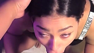 He Puts Her on Her Knees and Fucks Her Throat Mercilessly Until It Cums Inside Her Mouth and All the Milk Comes Out