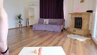 Blonde tight pussy babe solo toy fun in glamour masturbation