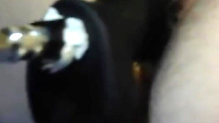 BBW Hairy Wet Pussy Getting Smashed by Thick BBC Dildo on Sex Machine