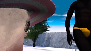 Perv Hairy Granny Fucked Hard by Two BBC (3D Simulator)