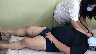 Busty Nurse Aliabegum Deepthroats Huge Cock and Gags Hard Until He Explodes