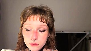 Tattooed Alt Girl Teases in Lingerie Webcam Show Part 3