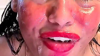 As I Swallow Your Cock, My Mouth Gets Wet and Semen Explodes on My Face