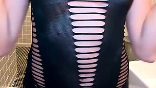 Hot inexperienced Kathy in crotchless panties, ready