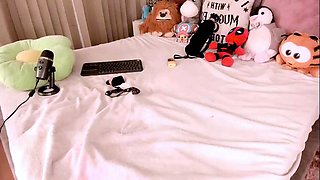 Cute curly brunette solo webcam masturbation