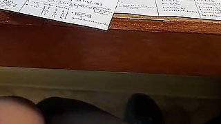 Goodbye, Math and College!!! Classmate Gave Me a Handjob Under the Table on the Last Day of College
