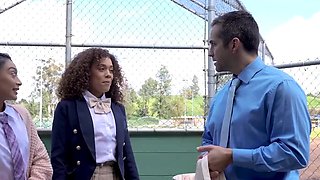 Schoolgirls Sarah Lace and Willow Ryder Suck Teacher's Cock