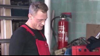 Horny Handyman Fucks A Hot German Cougar On The Table