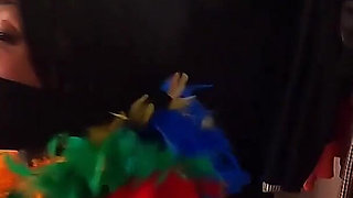 Latina Bound Tight and Gagged with Different Gags! While Wearing Feather Boa and Different Fur Parkas (hd)