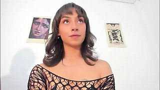 Amateur shemale tranny in solo video