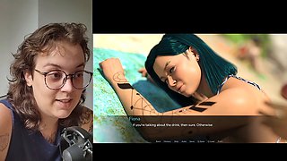 Girl with glasses, futa, visual novel game