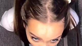 POV Beautiful Girl Blowjob Eye Contact(2K) - Big tits