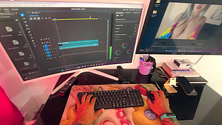 Distracting My Husband While He Works: Surprise Blowjob and Creampie in the Office