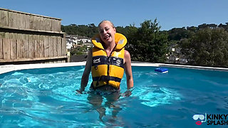 Tight Lifejacket Tease - Bikini Brat in the Pool
