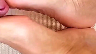 Amateur Blonde Wife Enjoys Footjob