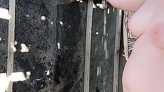 Outdoor Shower Oral Sex Couple
