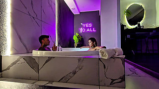 Behind the Scenes in the Motel Jacuzzi. Masturbation and Sex