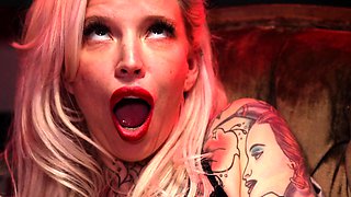 Tattooed blonde Kitt Jones gets off with a vintage toy