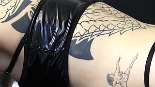 Goddess Diaba with Slave in Bondage, Handjob and Denied Orgasm