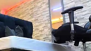 Busty blonde shemale tranny solo plays with toys