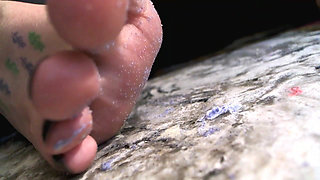 Easter Peep Crush. Long Toes Food Crush, Foot Worship up-close